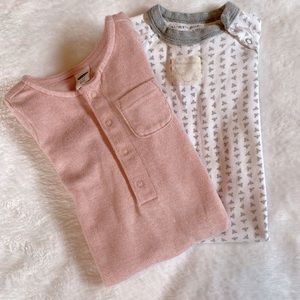 3-6 month bodysuits. Old Navy and Burt’s Bees pink and grey